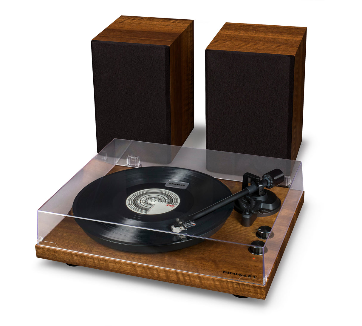 Crosley C62 platespiller med høyttalere (valnøtt)