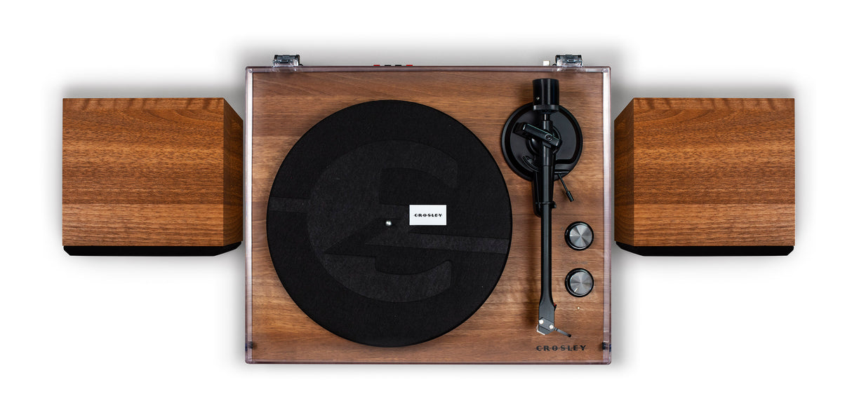 Crosley C62 platespiller med høyttalere (valnøtt)