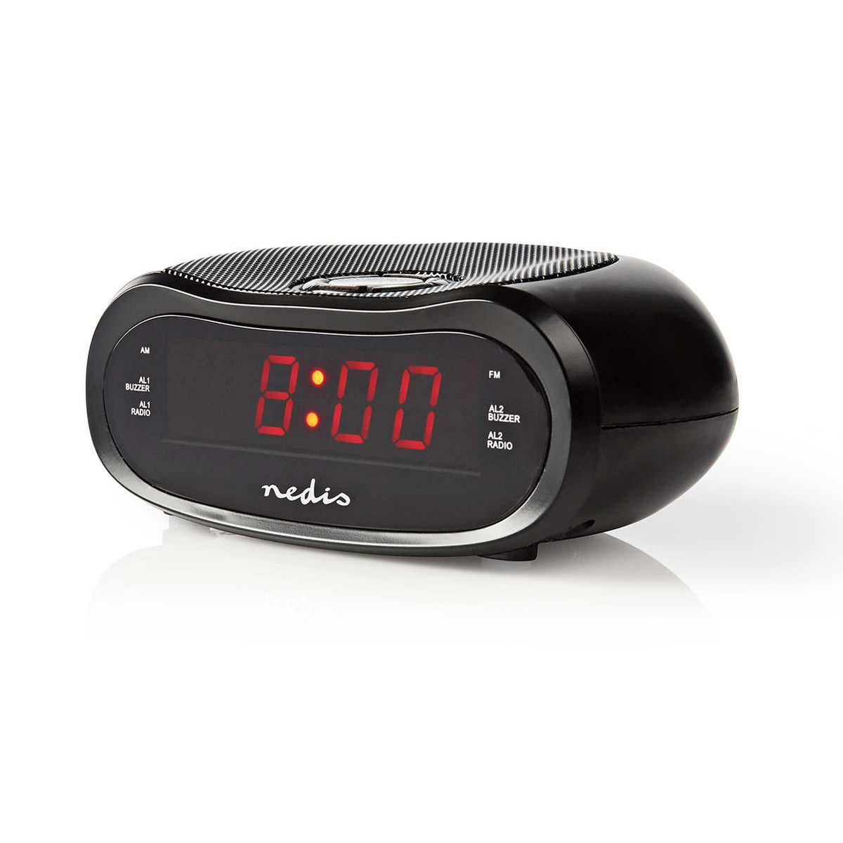 Klokkeradio med vekkerklokke (oval)
