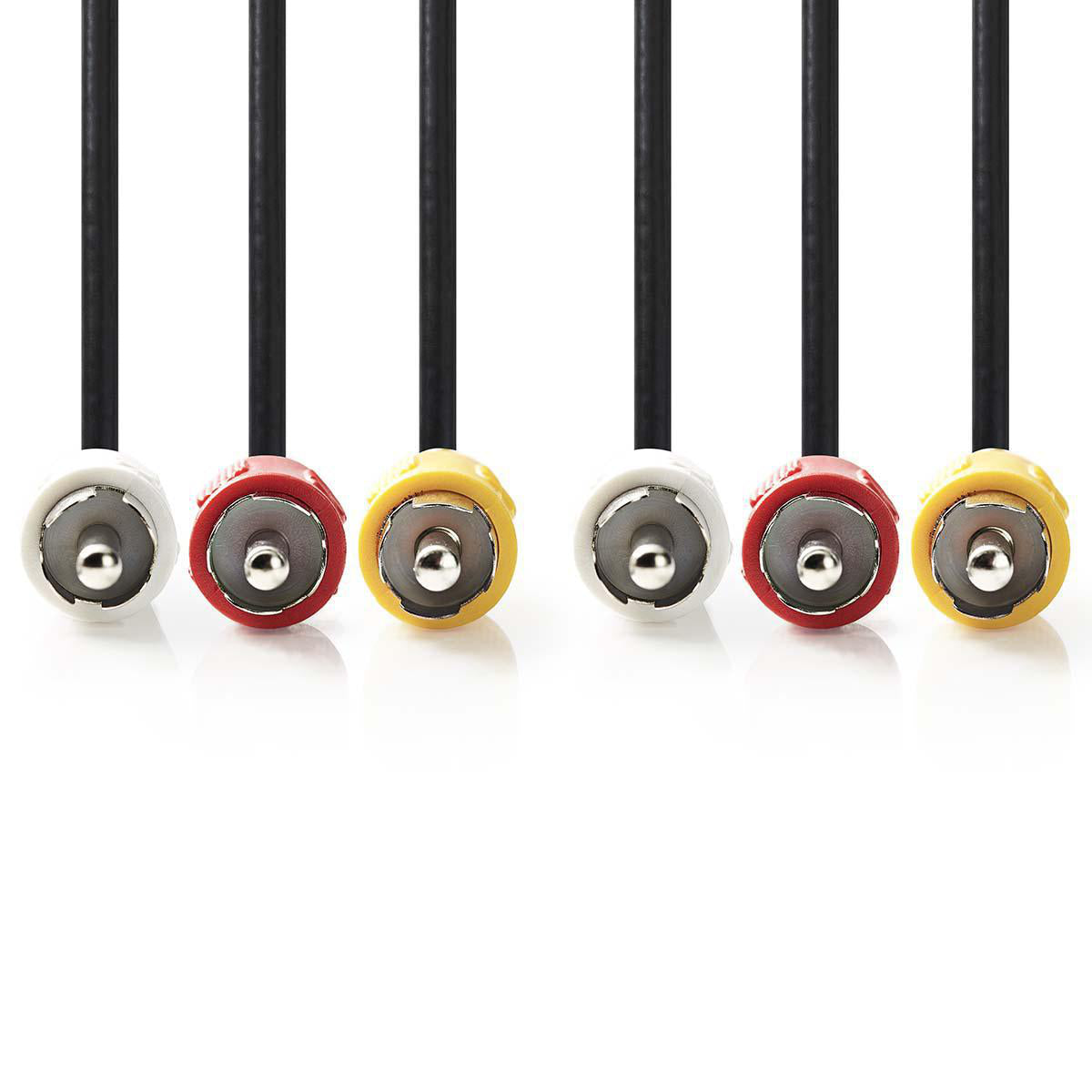 Kompositt videokabel, 3 x RCA hannkontakter / 3 x RCA hannkontakter, 1,5 m.