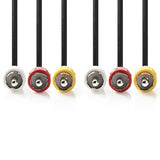 Kompositt videokabel, 3 x RCA hannkontakter / 3 x RCA hannkontakter, 1,5 m.