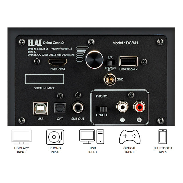 Elac Debut ConneX DCB41 bokhyllehøyttaler (svart)