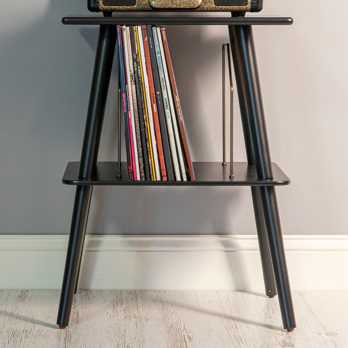 Crosley Manchester platespillermøbler (svart)