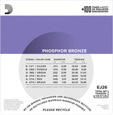 Daddario EJ26 Phosphor Bronse Gitarstrenger (Custom Light, 11-52)