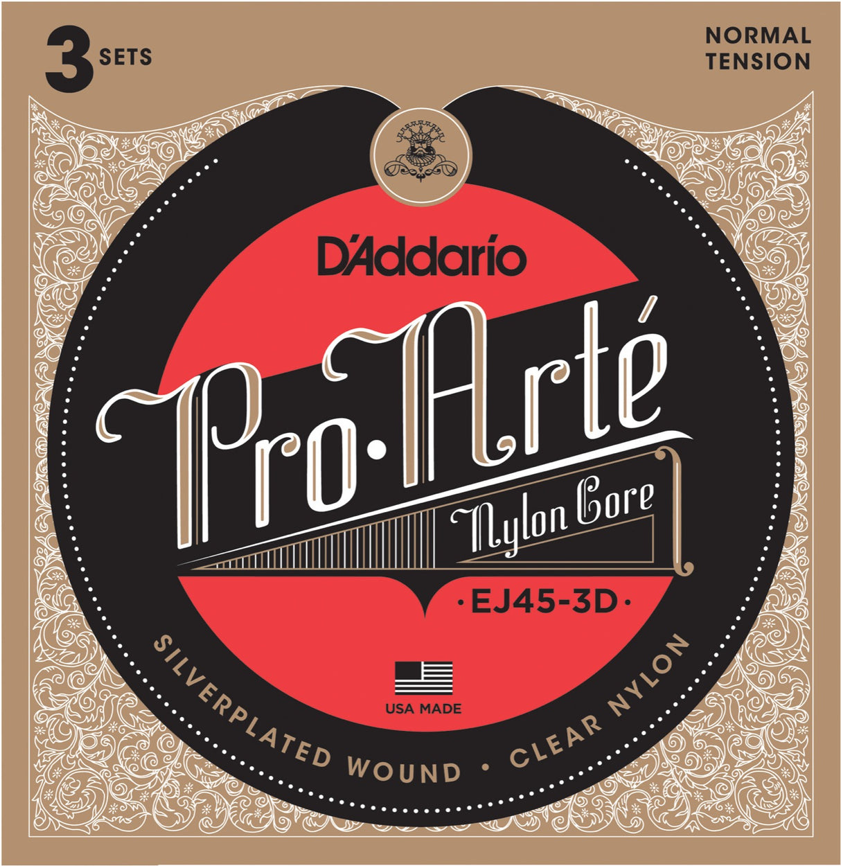 Daddario EJ45-3D gitarstrenger 3-pack (normal spenning, 0280-043)