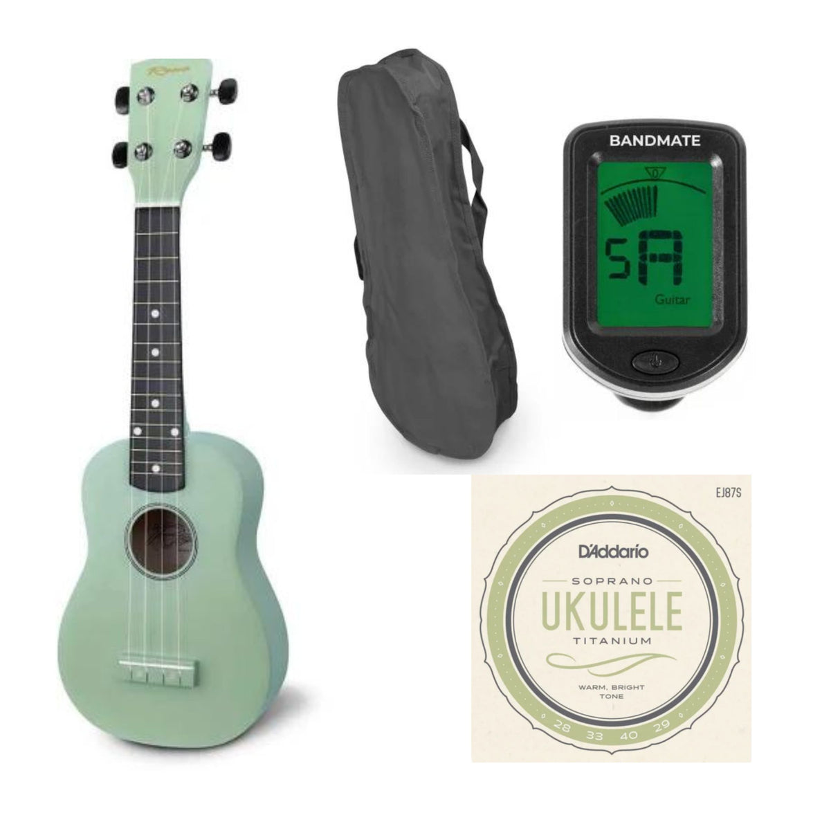 Reno RU150 Soprano Ukulele (grønn) startpakke