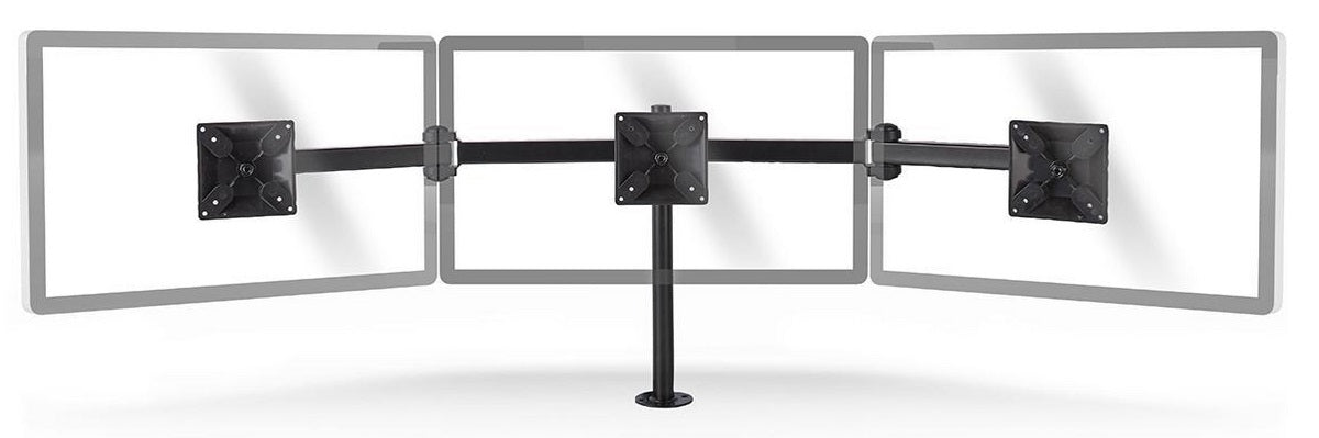 Ergonomisk skjermbrakett for 3 skjermer (14-24")