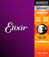 Elixir Nanoweb Bronze 80/20 gitarstrenger (tilpasset lys, 11-52)