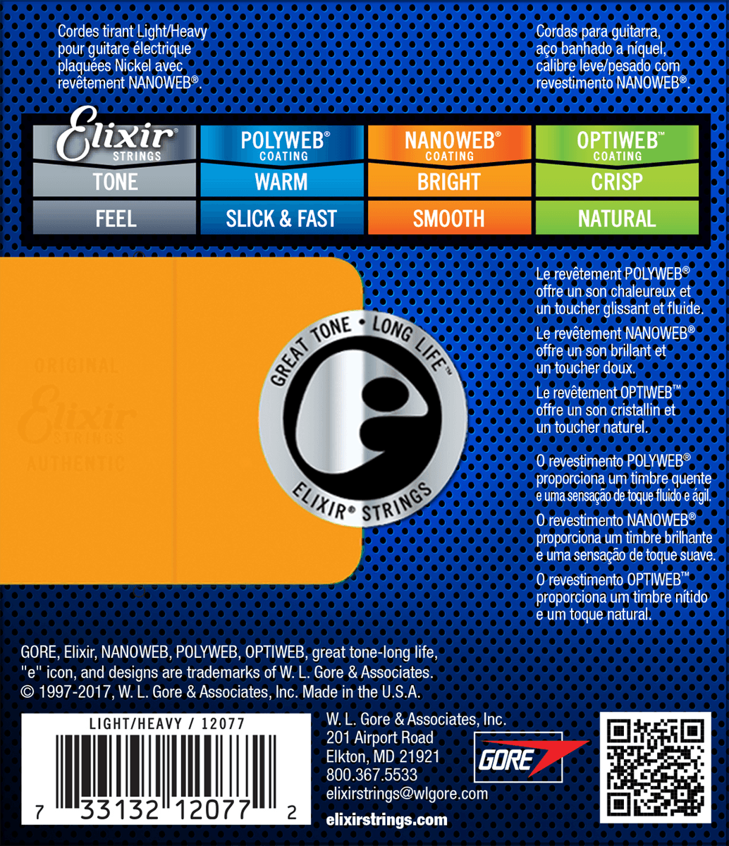 Elixir Nanoweb gitarstrenger (Light Heavy, 10-52)