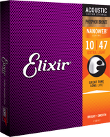 Elixir Nanoweb Phosphor Bronze gitarstrenger (ekstra lette, 10-47)