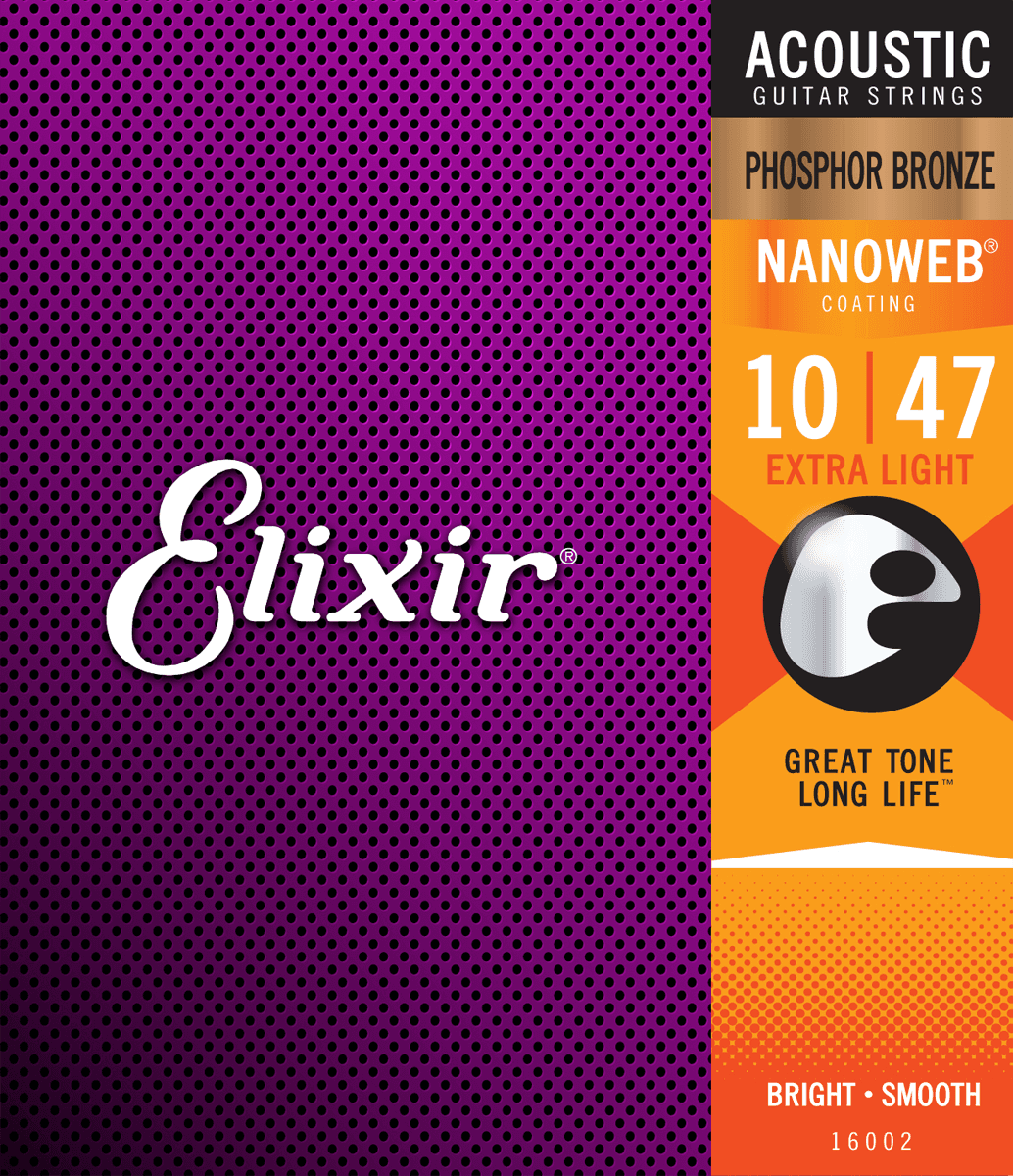 Elixir Nanoweb Phosphor Bronze gitarstrenger (ekstra lette, 10-47)