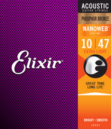 Elixir Nanoweb Phosphor Bronze gitarstrenger (ekstra lette, 10-47)