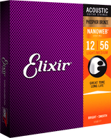 Elixir Nanoweb Phosphor Bronze gitarstrenger (medium lys, 12-56)