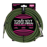 Ernie Ball 6066 gitarkabel (svart, grønn, 7,5 m)
