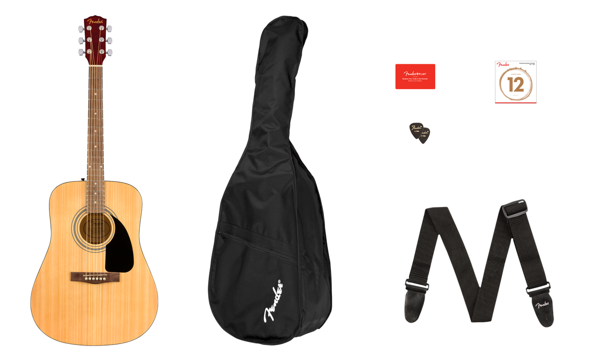 Fender FA-115 Dreadnought Western gitarpakke (naturlig)