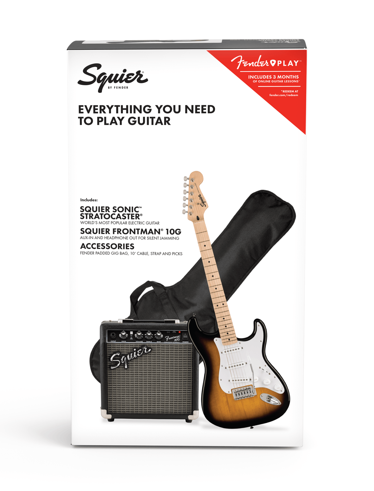 Fender Squier Sonic Stratocaster elektrisk gitar startpakke ( Sunburst )