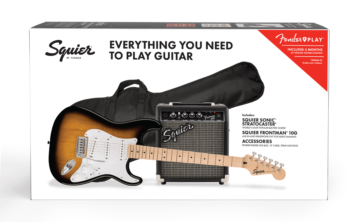 Fender Squier Sonic Stratocaster elektrisk gitar startpakke ( Sunburst )