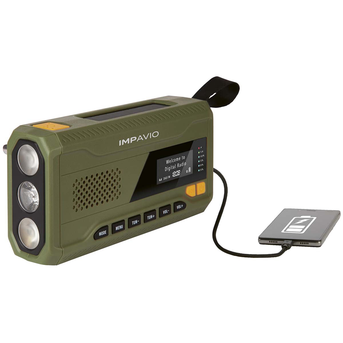 DAB1 Robust utendørsradio med DAB+/FM