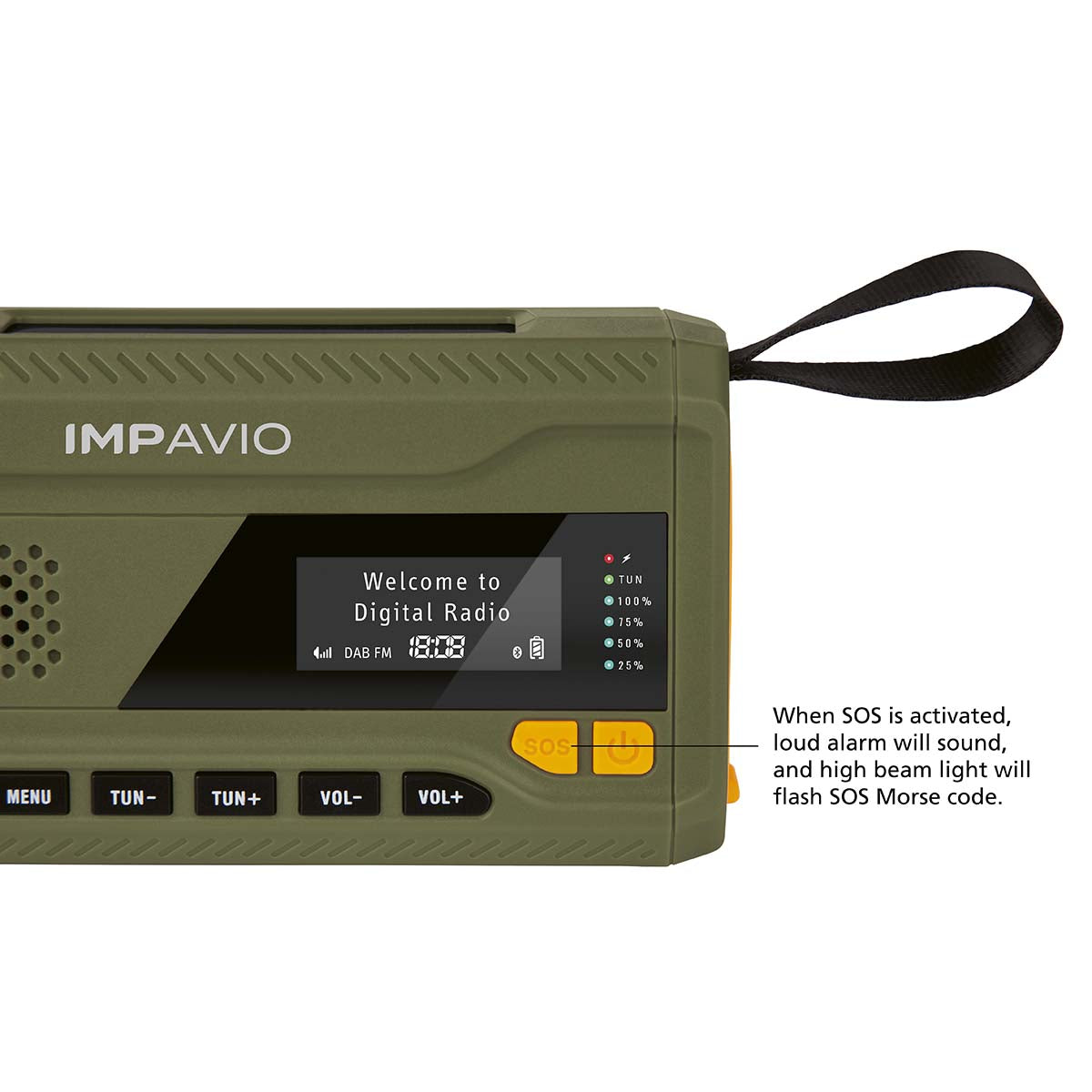 DAB1 Robust utendørsradio med DAB+/FM