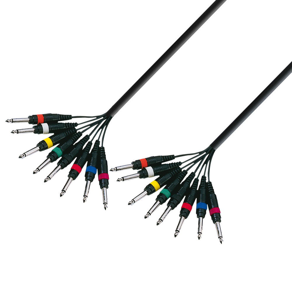 Multikabel 8 x 6.3 mm Jack mono til 8 x 6.3 mm Jack mono