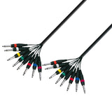 Multikabel 8 x 6.3 mm Jack mono til 8 x 6.3 mm Jack mono