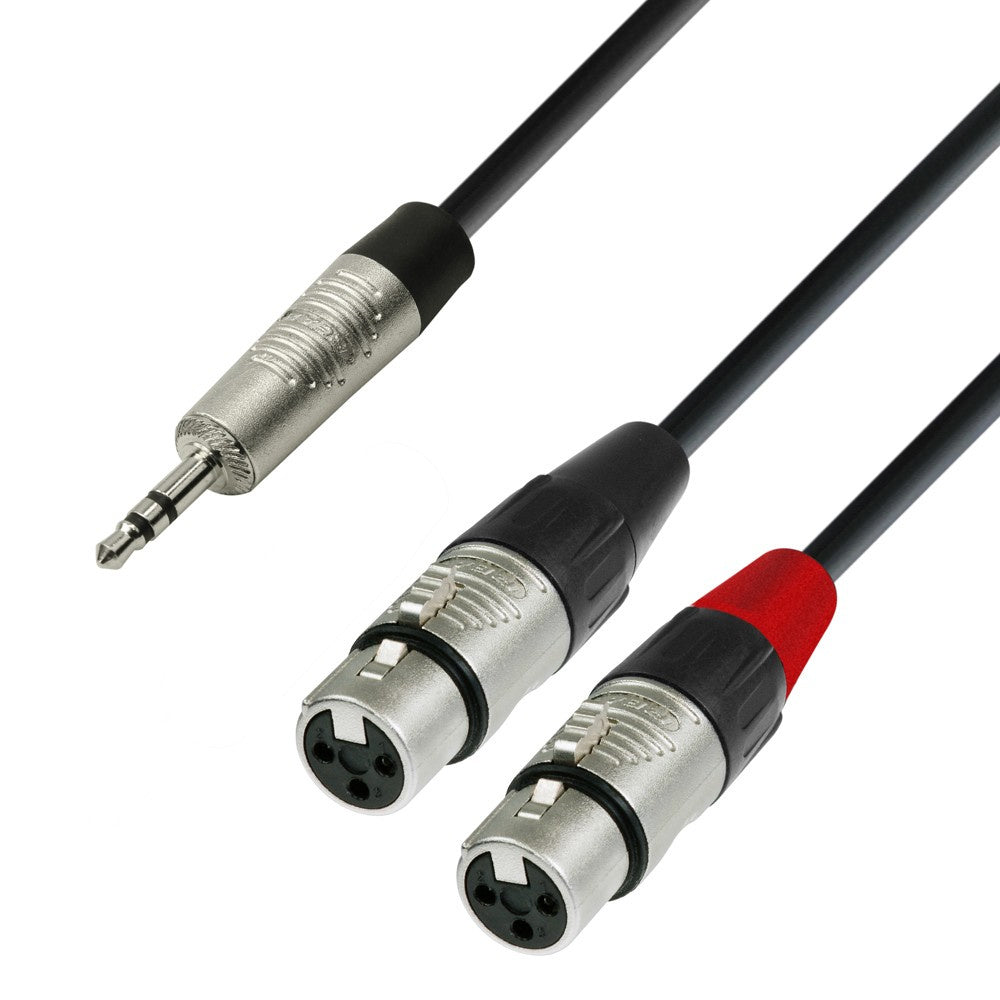 Adapterkabel 3,5 mm MiniJack stereo for 2 x XLR female (1,8m)