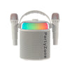 PartyZone Karaoke Set med 2 Mikrofoner (Hvit)