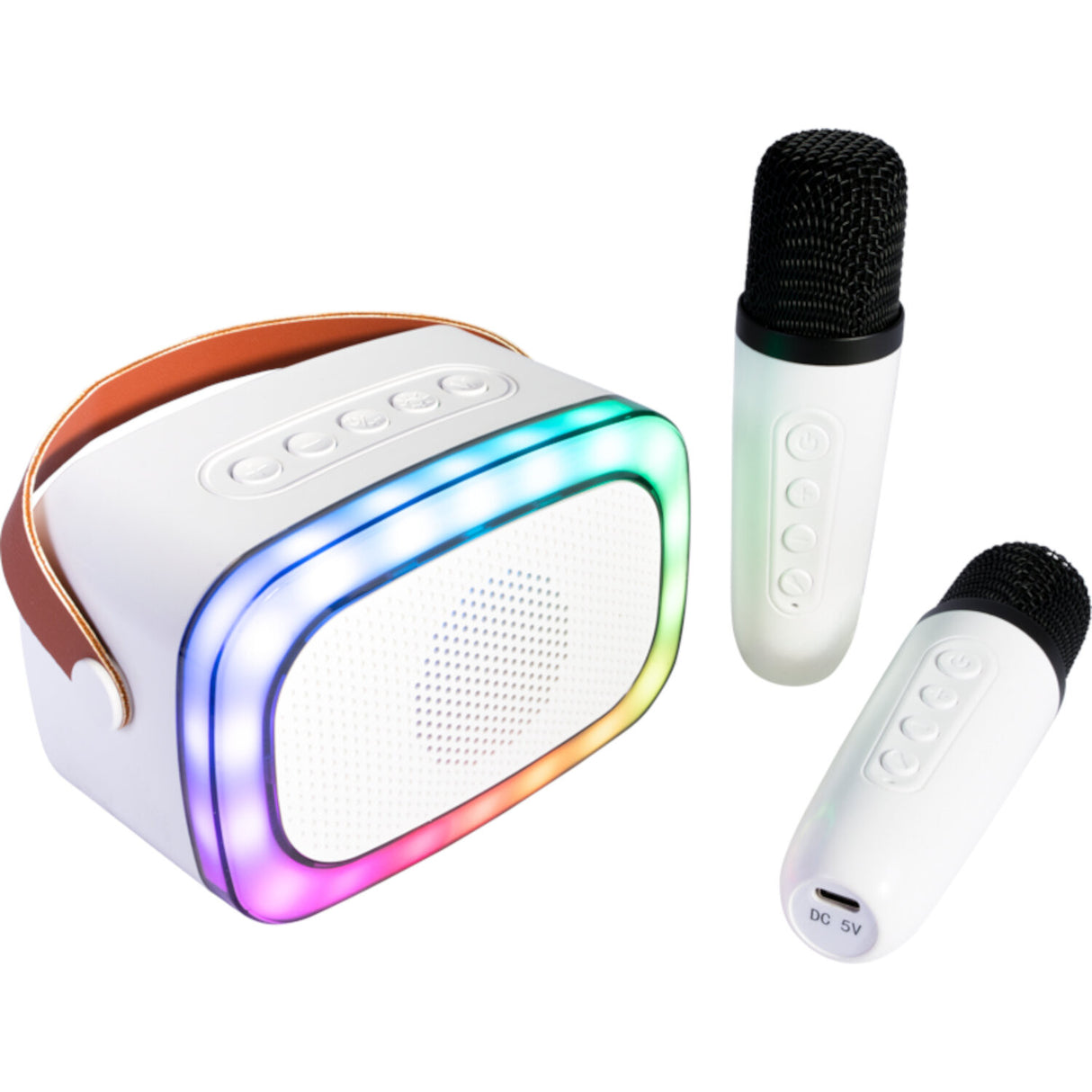 Ibiza Smart Karaoke Bluetooth-høyttaler med 2 trådløse mikrofoner