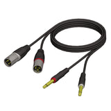 Adapterkabel 2 x XLR hann til 2 x 6,3 mm Jack mono