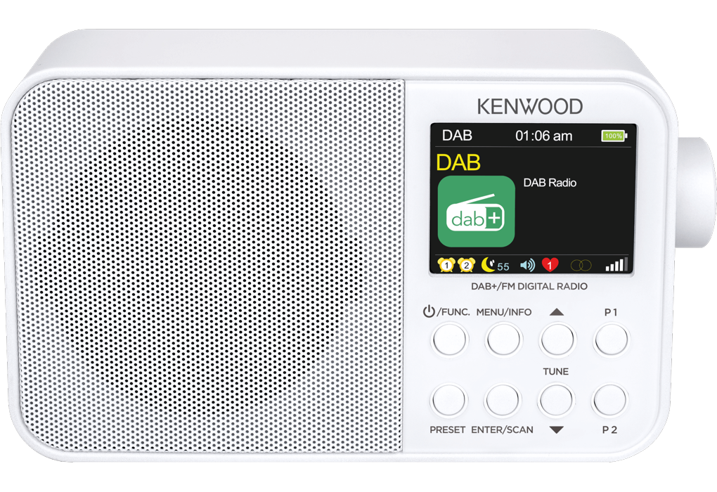 Kenwood CRM30DABW DAB+ Radio (hvit)