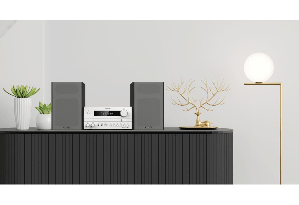 Kenwood M-822DAB Mini-system med Bluetooth og DAB+ (hvit)