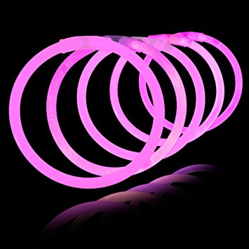 Glowstick armbånd 100 stk. (ensfargede)