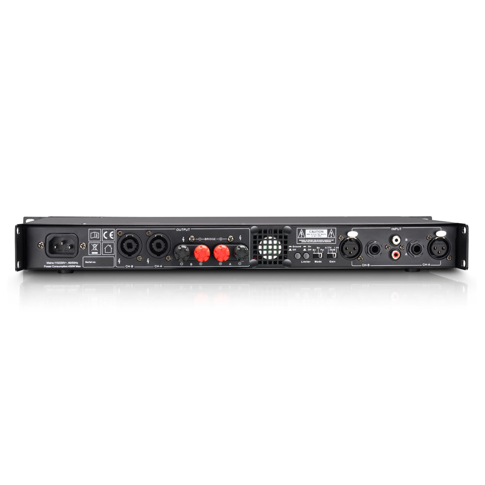 LD Systems XS 400 effektforsterker (2x100W, 8 Ohm)