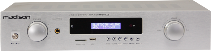 Madison HI-FI stereoforsterker (sølv, 2x140W)