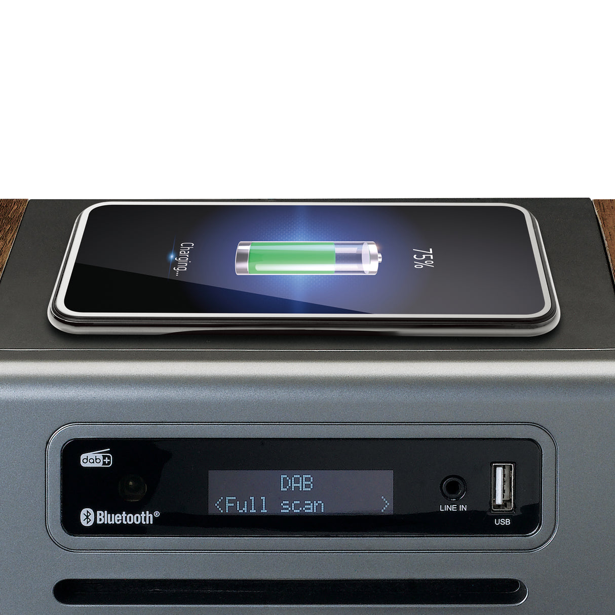 Lenco MC-175SI DAB+CD MP3-spiller (brun/sølv)