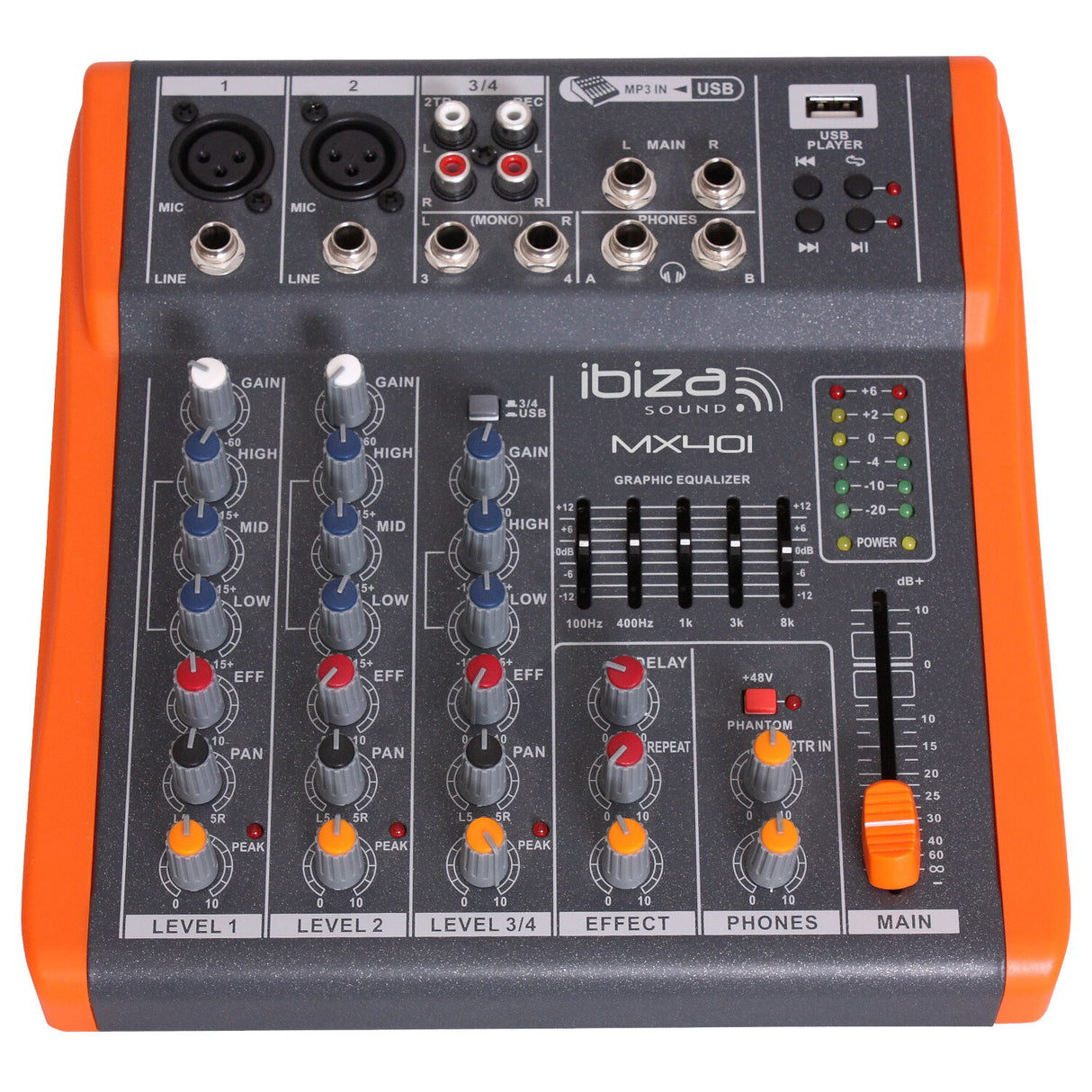 Ibiza MX401 4-kanals mikser