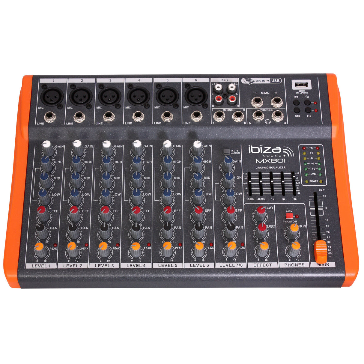 Ibiza MX801 8-kanals mikser