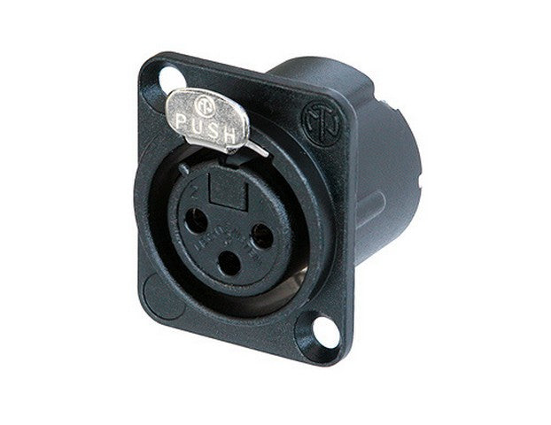 Neutrik NC3FD-LX-B XLR D-type chassiskontakt