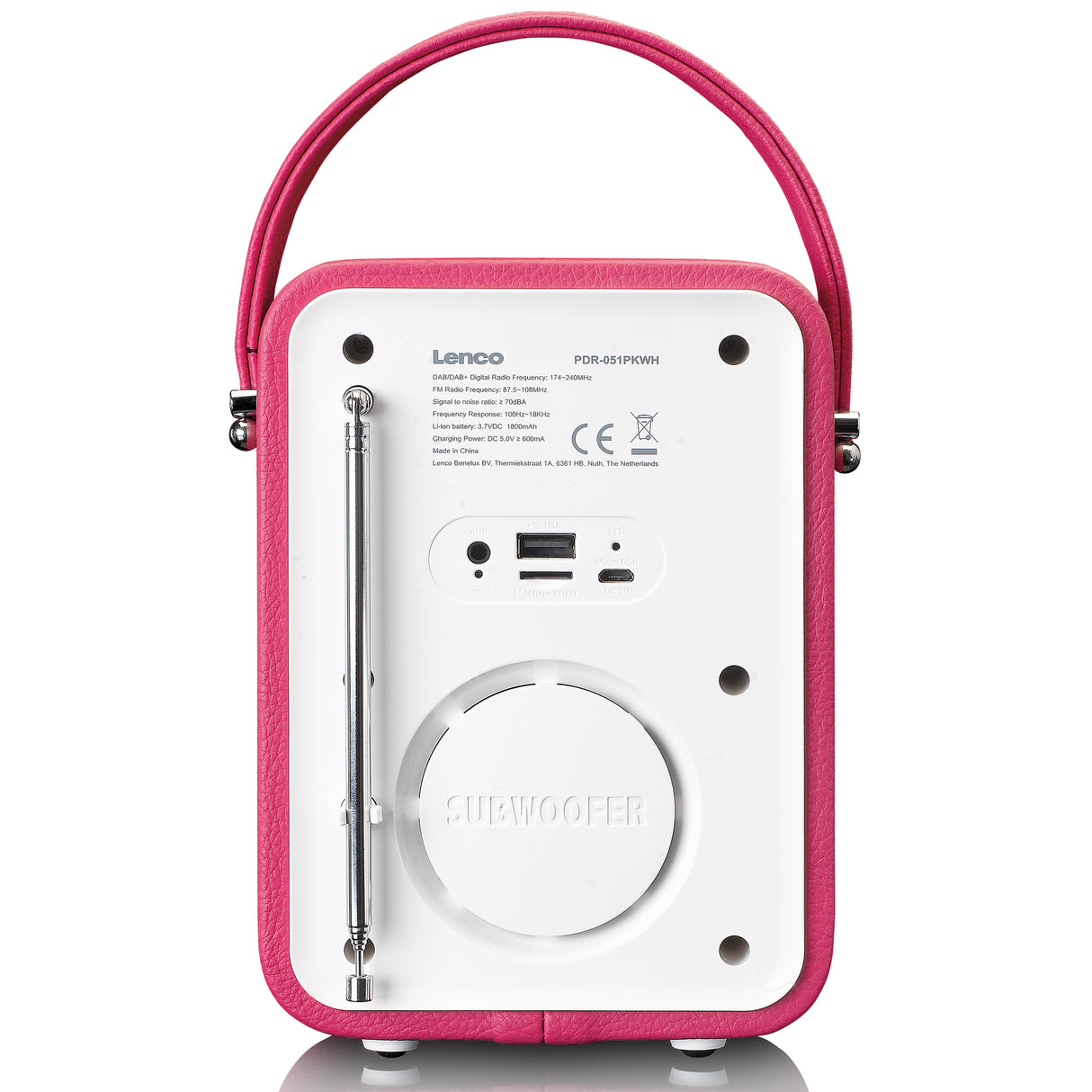 Lenco PDR-051 DAB+ Radio (rosa/hvit)