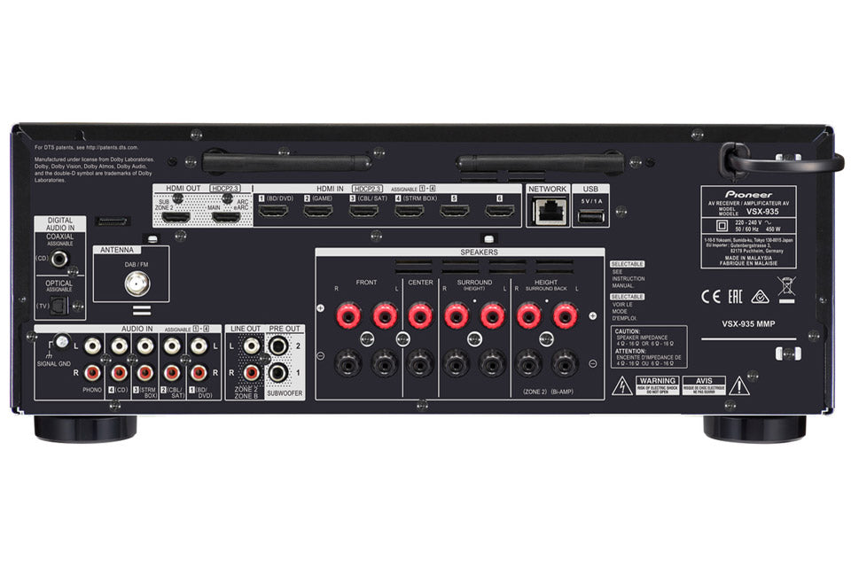 Pioneer VSX-935 7.2-kanals mottaker (svart, 7x165W)