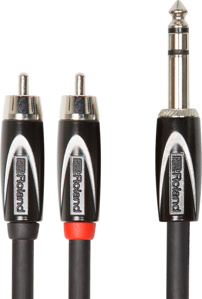 Roland "Heavy-duty" kabel 6,3 mm Jack Stereo for 2 x RCA Phono