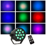LED Spot Multicolor m. fjernkontroll (12x3W) 4 stk. pakke
