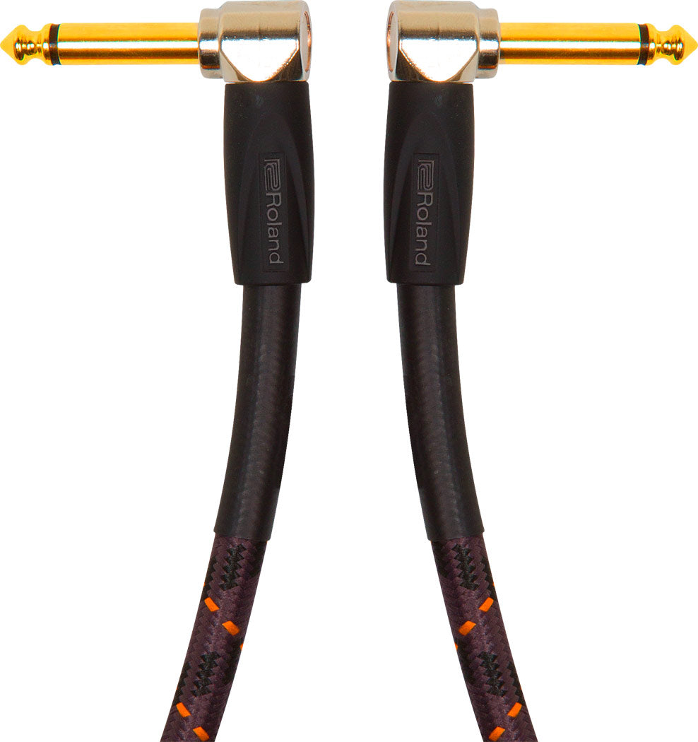 Roland "GOLD" Patch-kabel 6.3mm Angle Jack mono til 6.3mm Angle Jack mono
