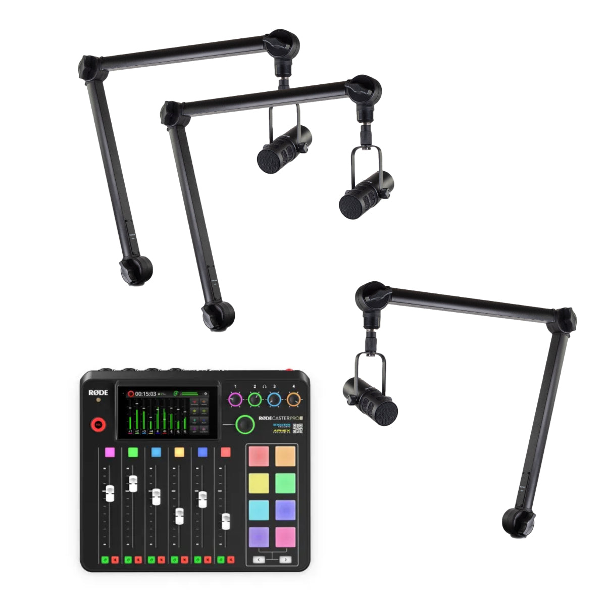 RØDE Rødecaster Pro II podcastpakke (3 personer)