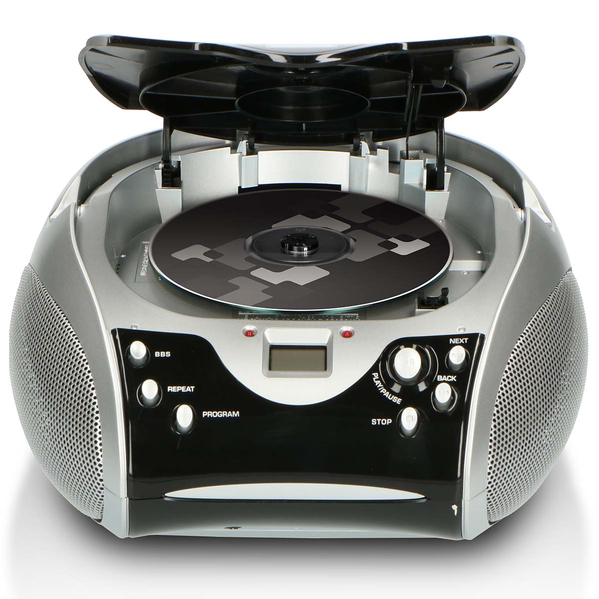 Bærbar stereo FM-radio med CD-spiller Svart/sølv