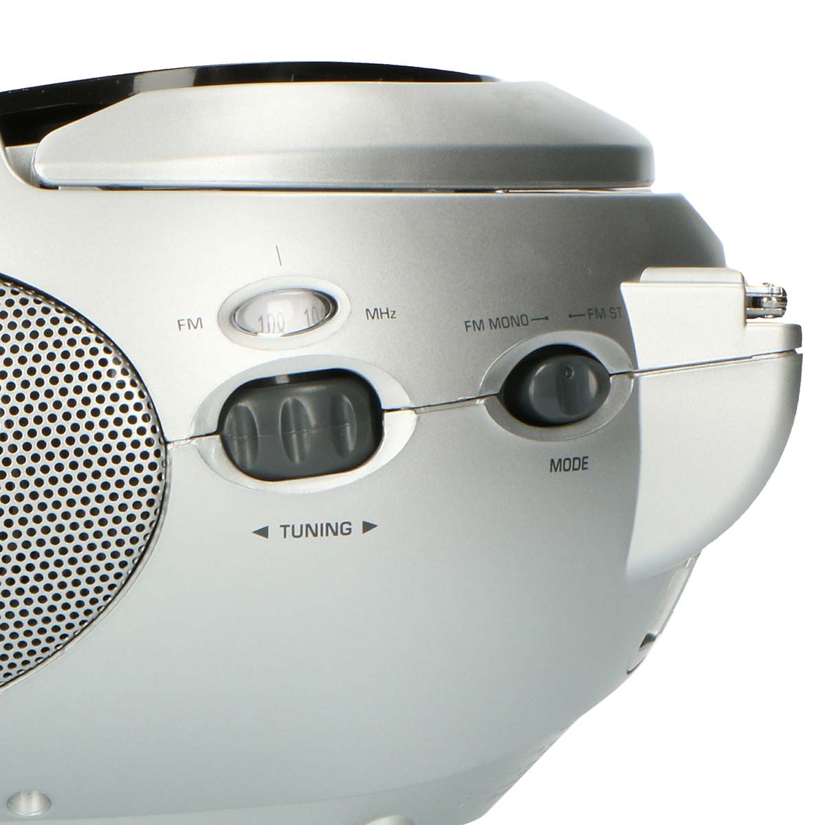 Bærbar stereo FM-radio med CD-spiller Svart/sølv