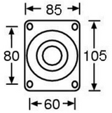 4x blå hjul 2 med og 2 uten brems (100 mm)