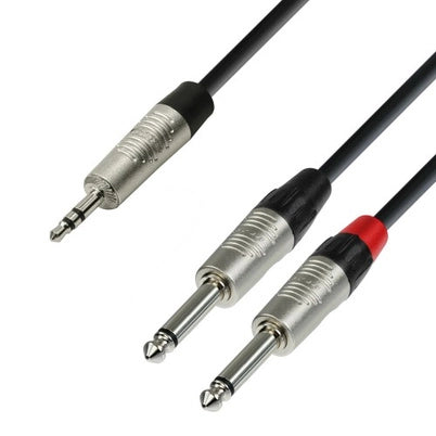 Y-delt kabel Minijack til 6,3 mm Jack (1,5 m)