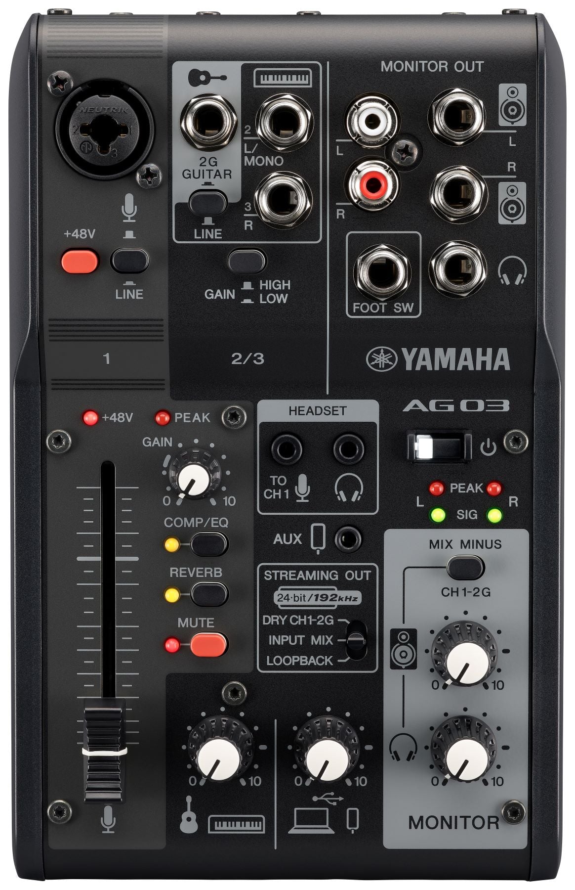 Yamaha AG03 MkII Live Streaming Bundle (svart)