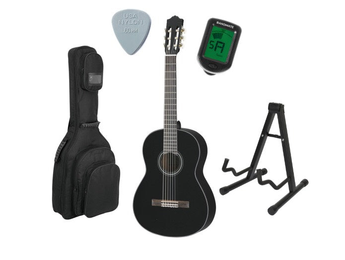 Yamaha C40 klassisk spansk gitar startsett (svart)